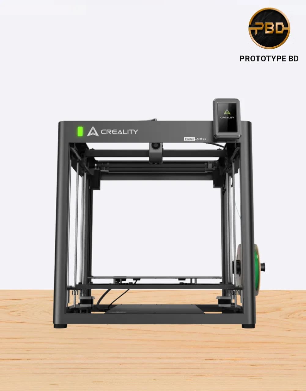Ender-5 Max 3D Printer with 350x350x400mm build size, dual Z-axis, and stable cube frame design — available in Bangladesh at PrototypeBD.