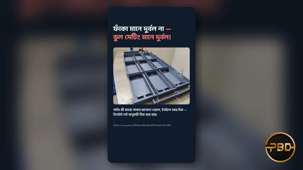3D প্রিন্টে ইনফিল ও ওয়াল: ফাঁকা ভেতর মানেই কি দুর্বল? শক্তির গাইড