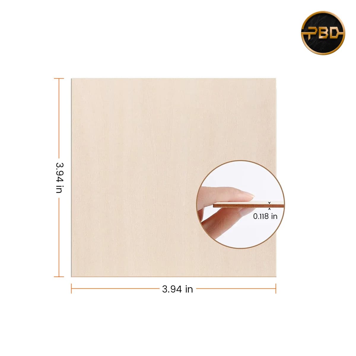 AlgoLaser Basswood Plywood 100 × 100 × 3 mm (10 pcs)