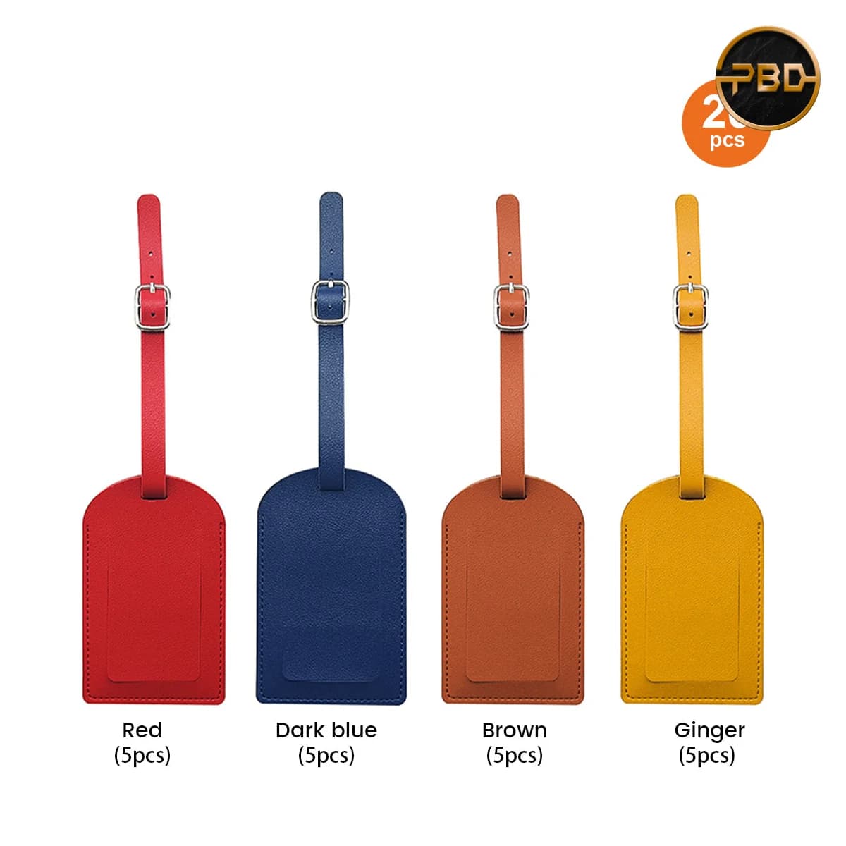 AlgoLaser PU Leather Luggage Tags (20 pcs, mixed colours)