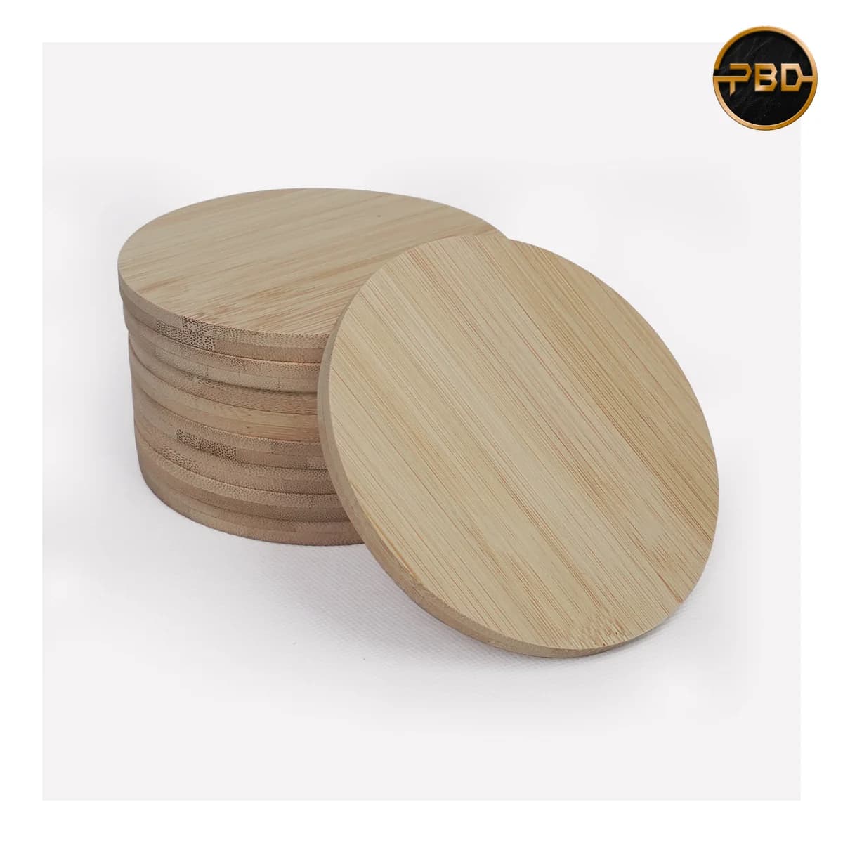 AlgoLaser Round Bamboo Coasters (5 pcs)