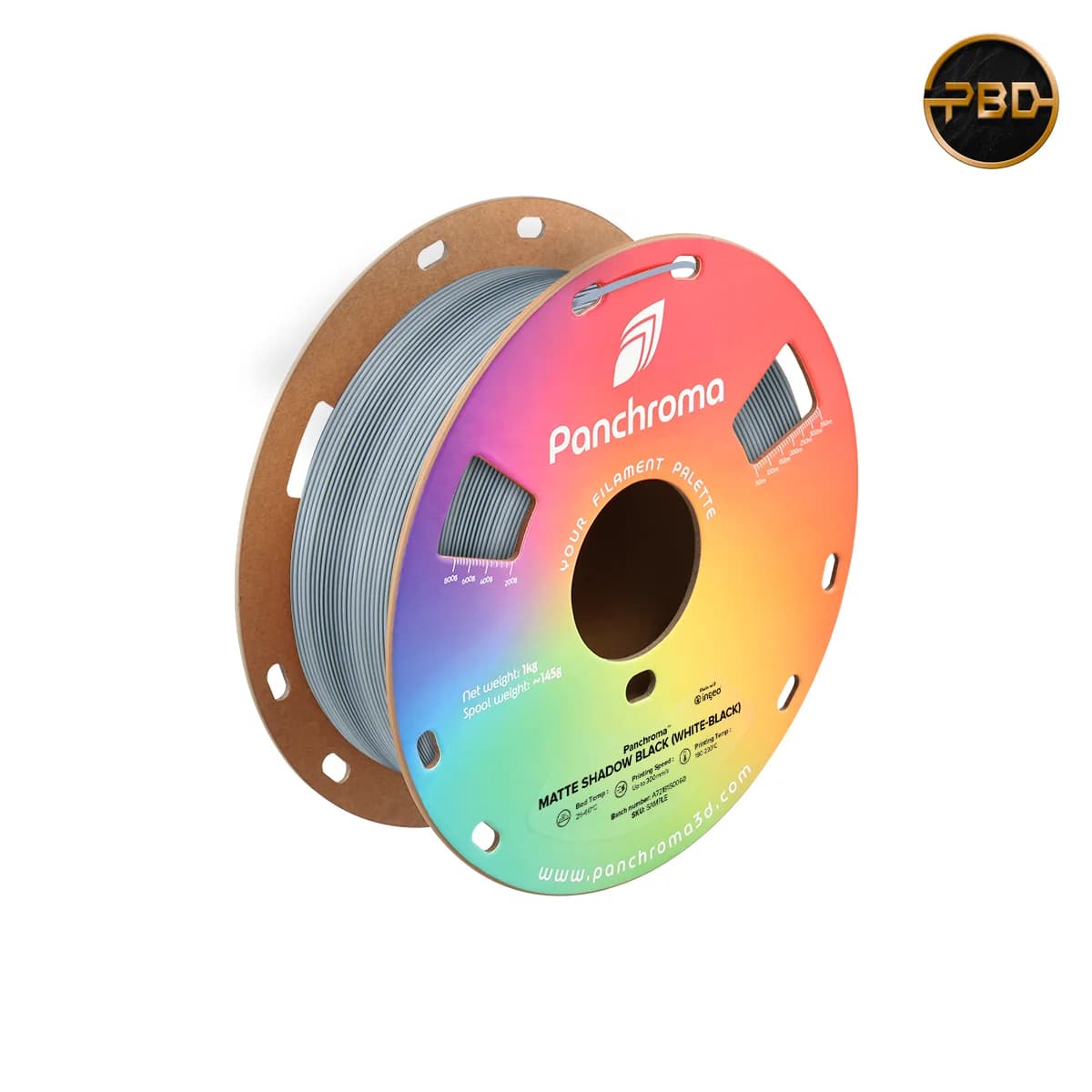 Polymaker Panchroma Dual Colour PLA Filament Matte Shadow Black (White-Black)