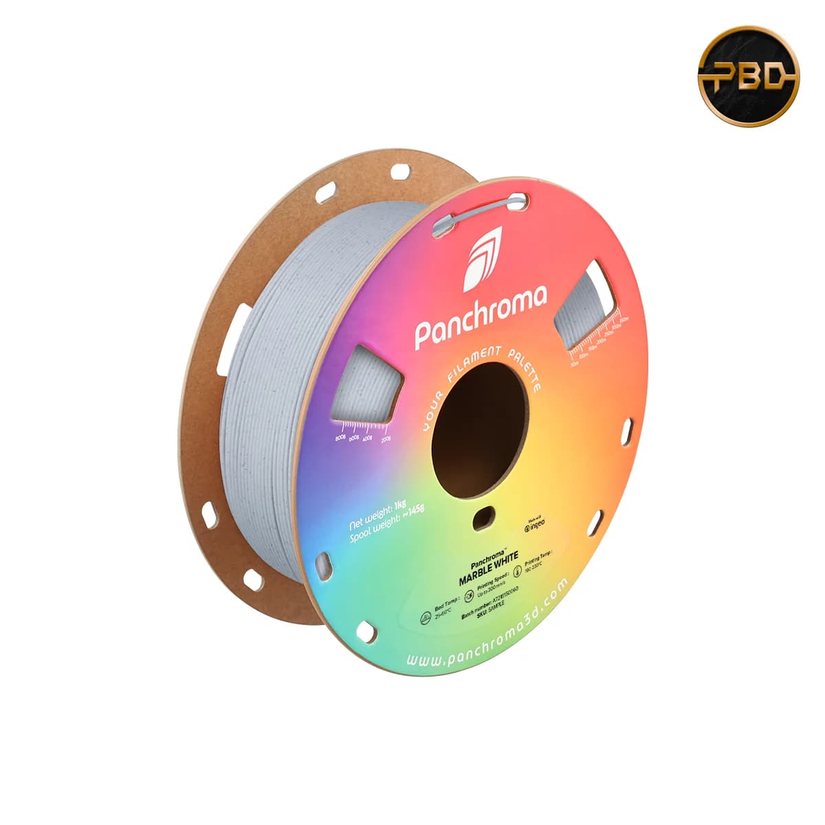 Polymaker Panchroma Marble PLA Filament White (With spool)