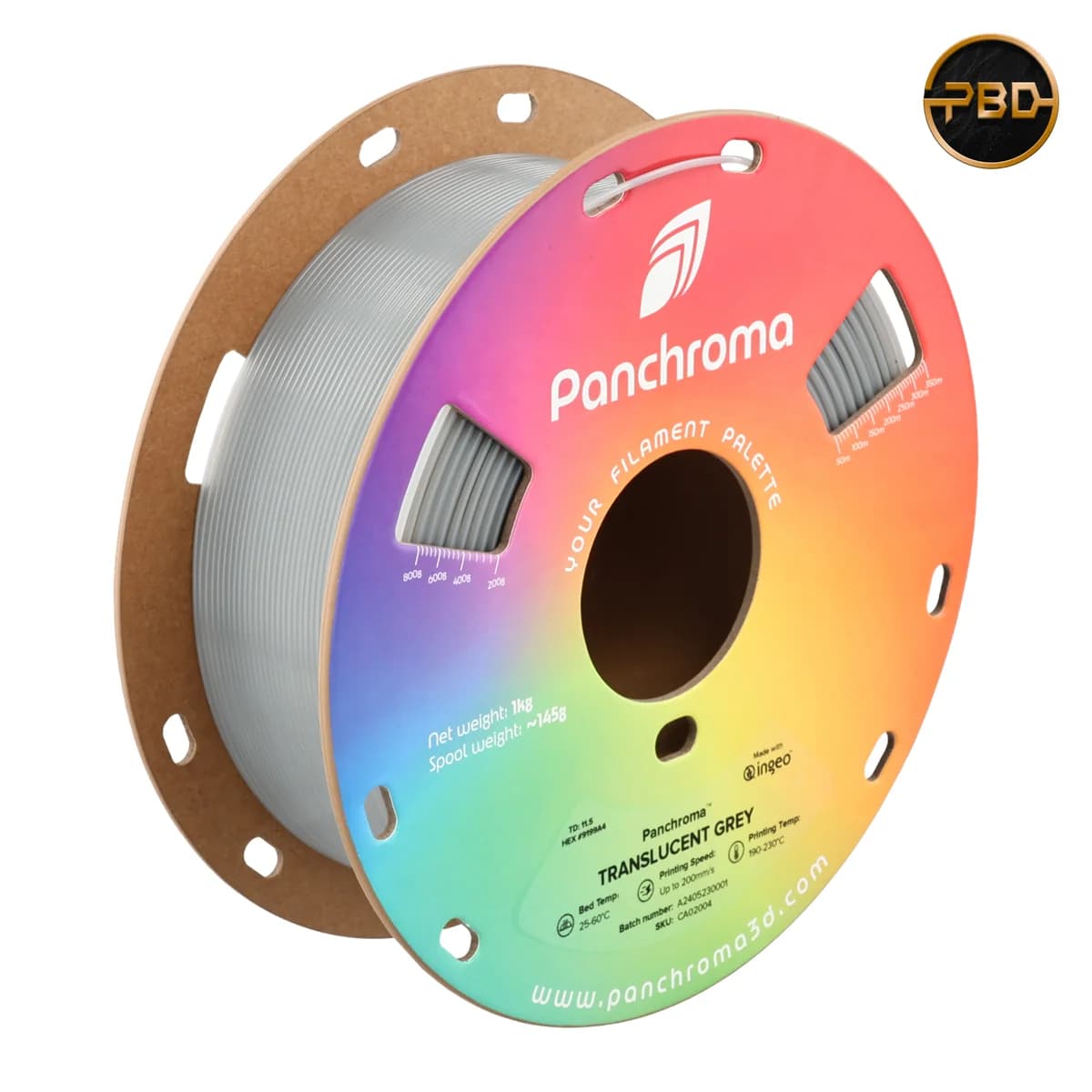 Polymaker Panchroma Translucent PLA Filament Grey