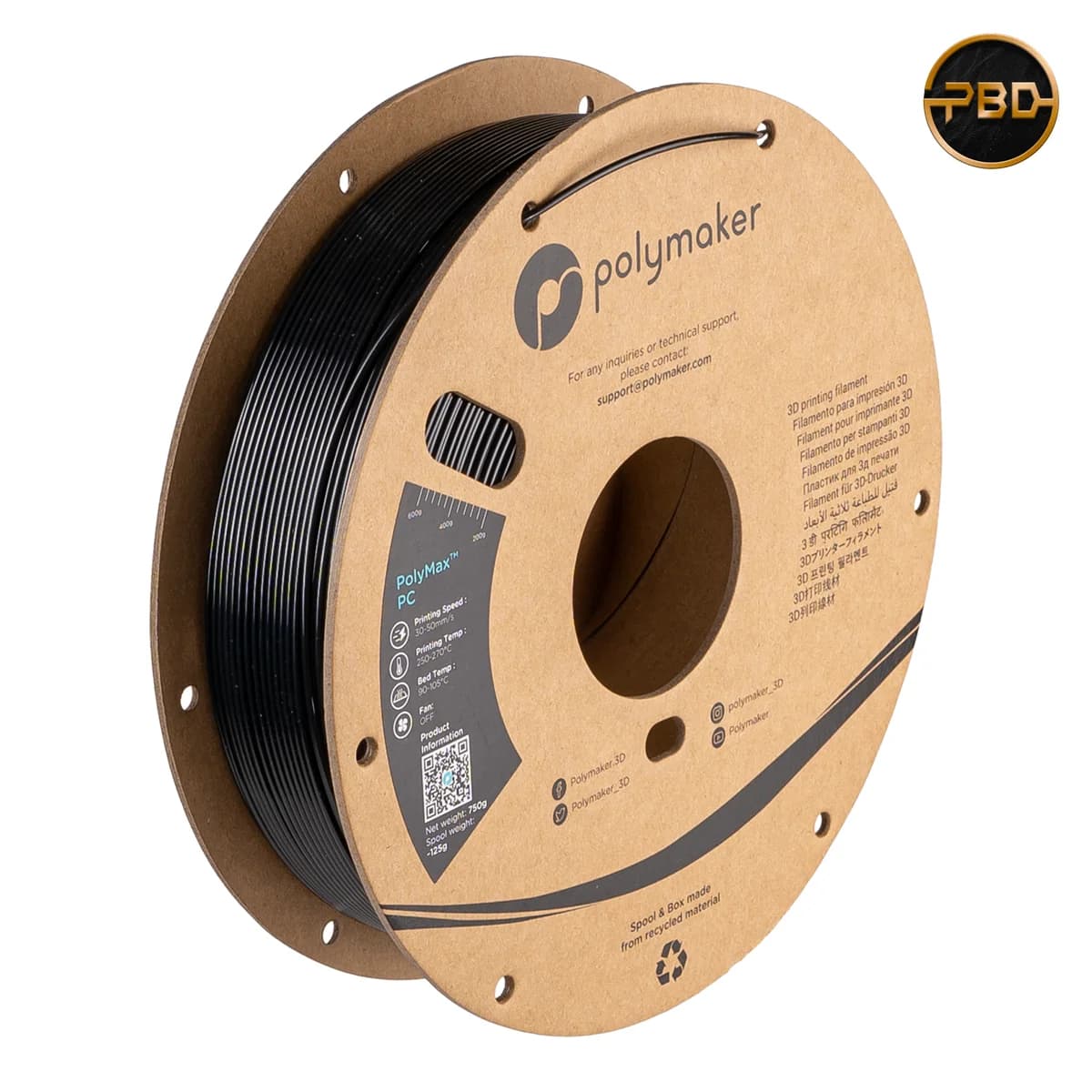 Polymaker PolyMax PC Filament Black