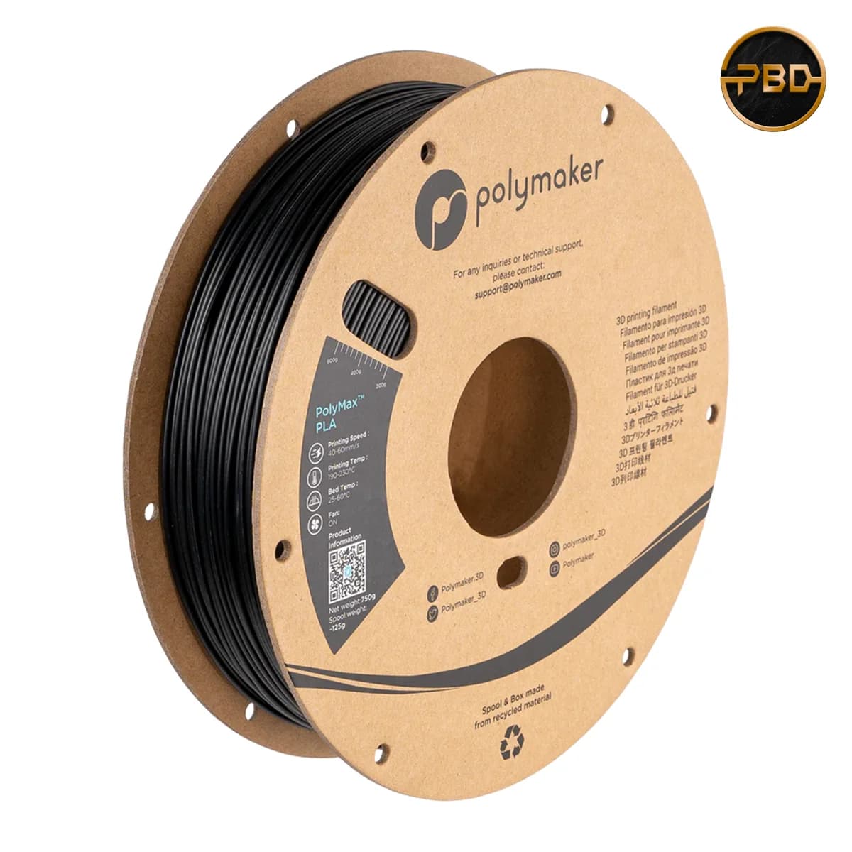 Polymaker PolyMax PLA Filament Black