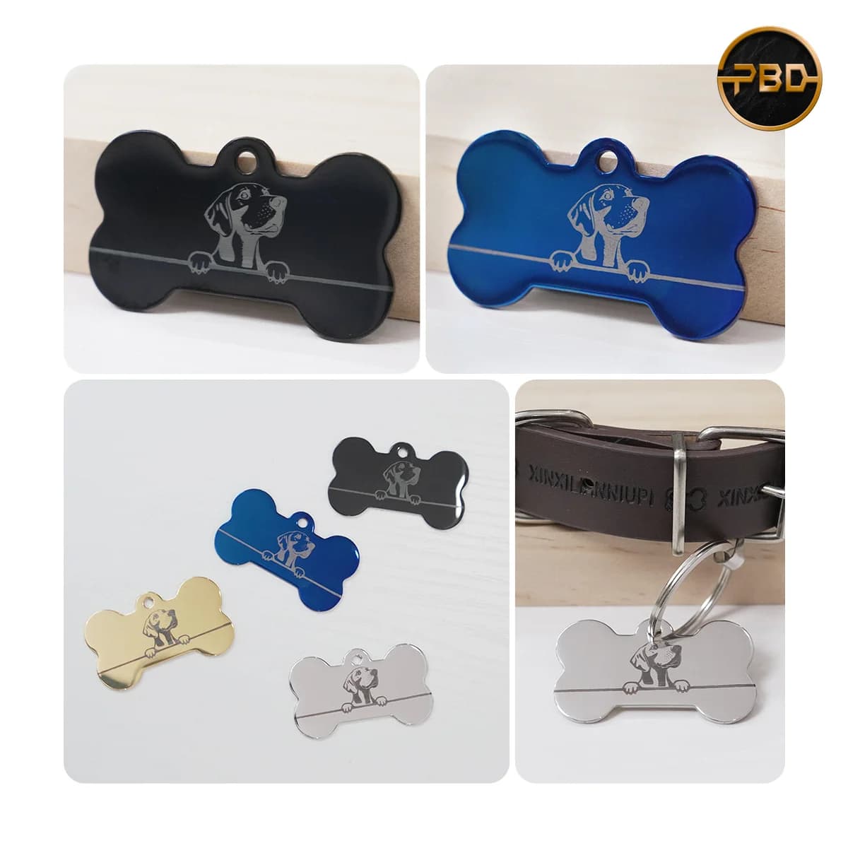 AlgoLaser Stainless Steel Dog Tags (20 pcs, mixed colours)