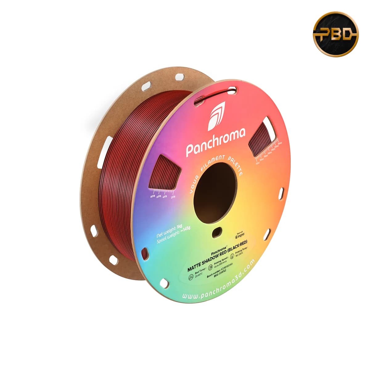 Polymaker Panchroma Dual Colour PLA Filament Matte Shadow Red (Black-Red)