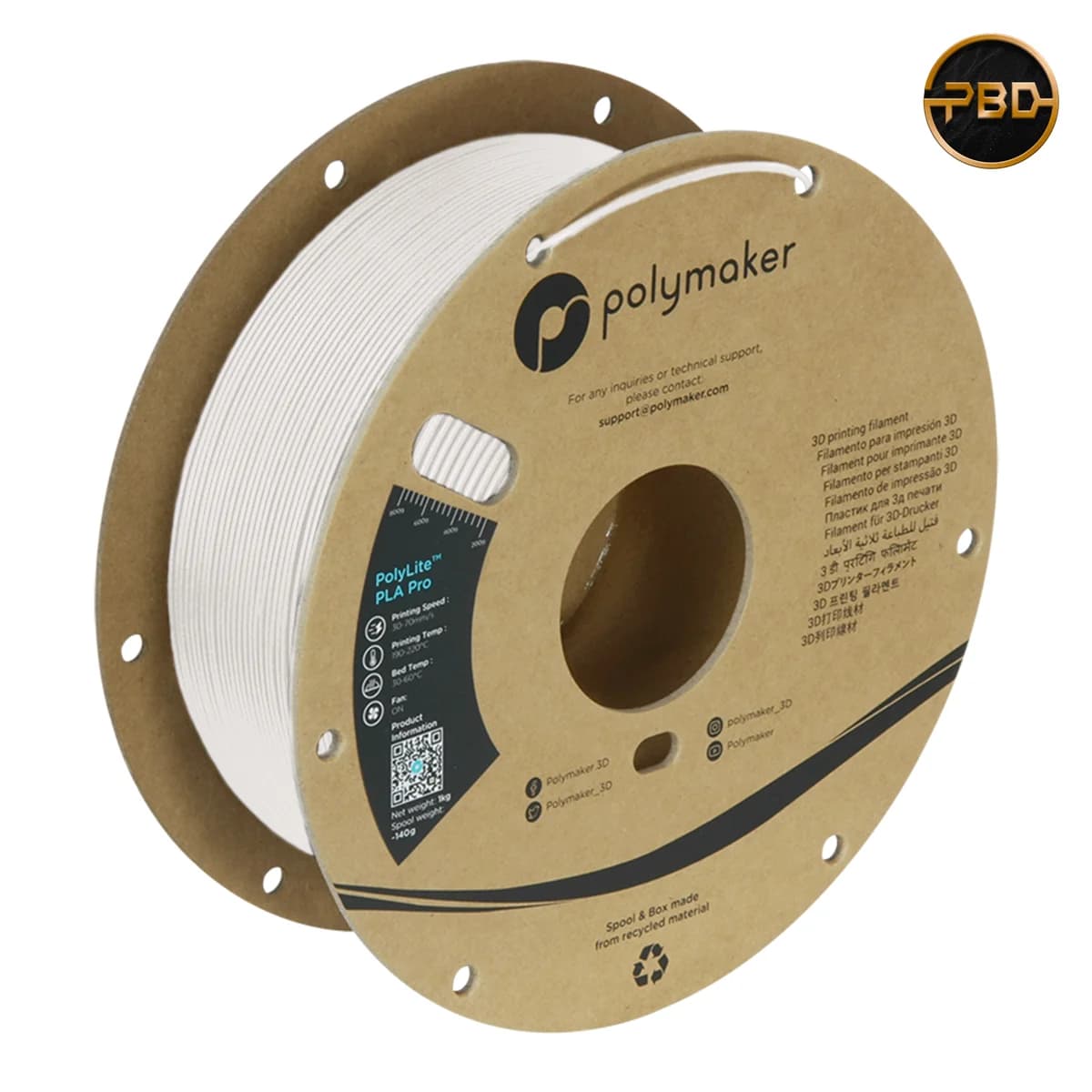 Polymaker PolyLite PLA Pro Filament White