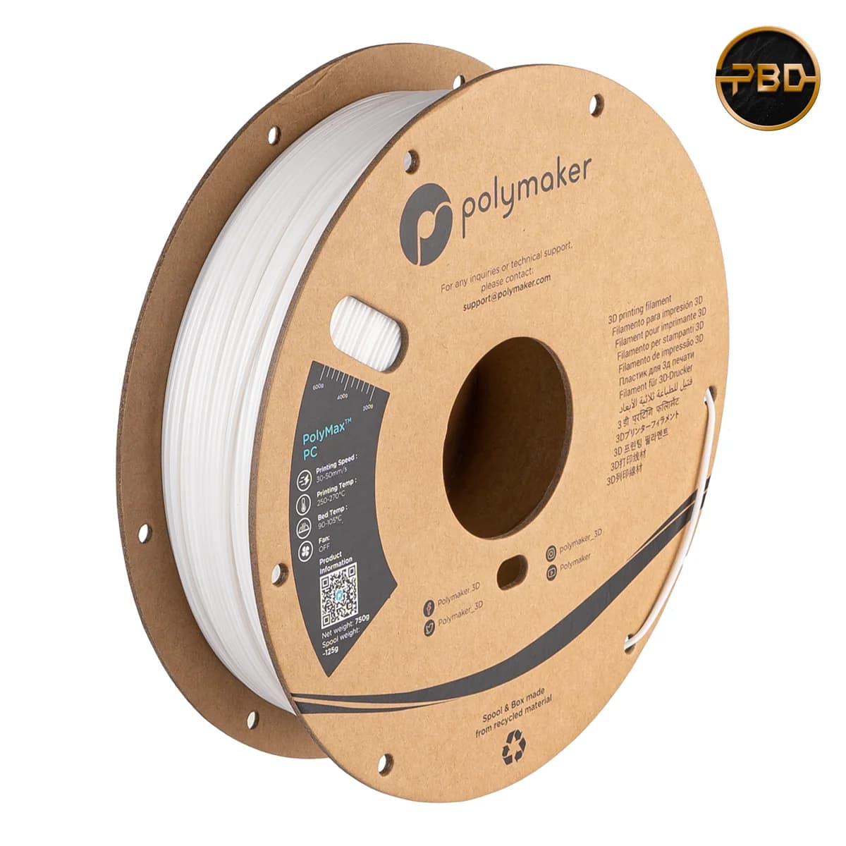 Polymaker PolyMax PC Filament White