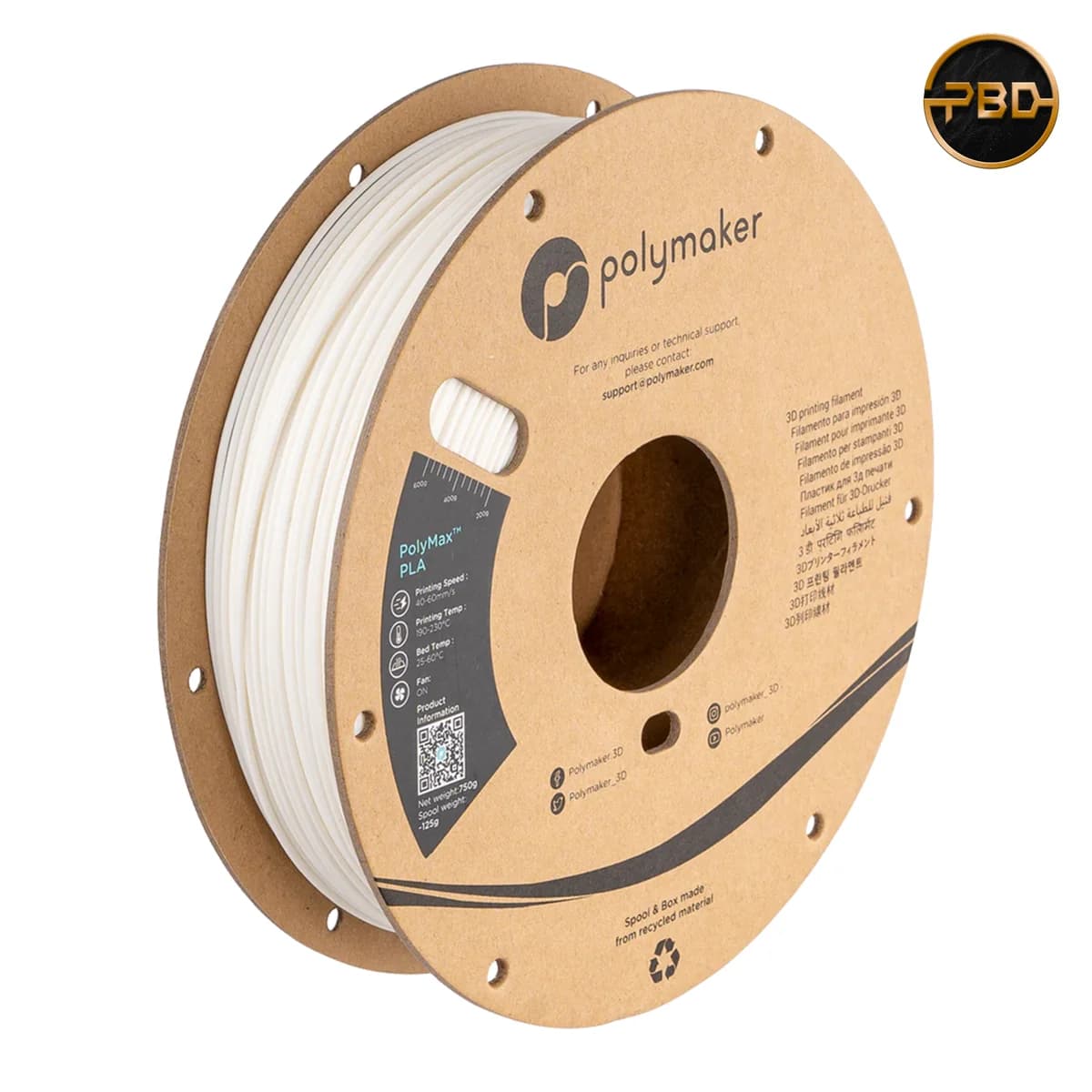 Polymaker PolyMax PLA Filament White