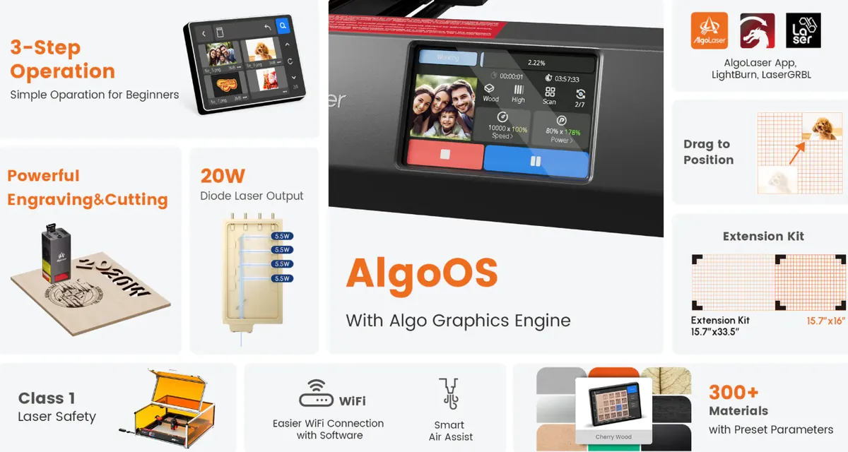 AlgoLaser Alpha MK2 10W Diode Laser Engraver