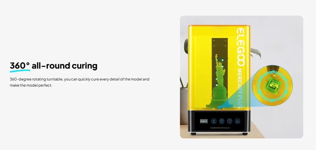 Elegoo Mercury Plus V2.0 Resin 3D printer wash cure station