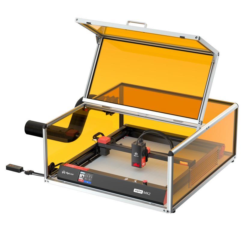 AlgoLaser Alpha MK2 Class I enclosure solution with lid open