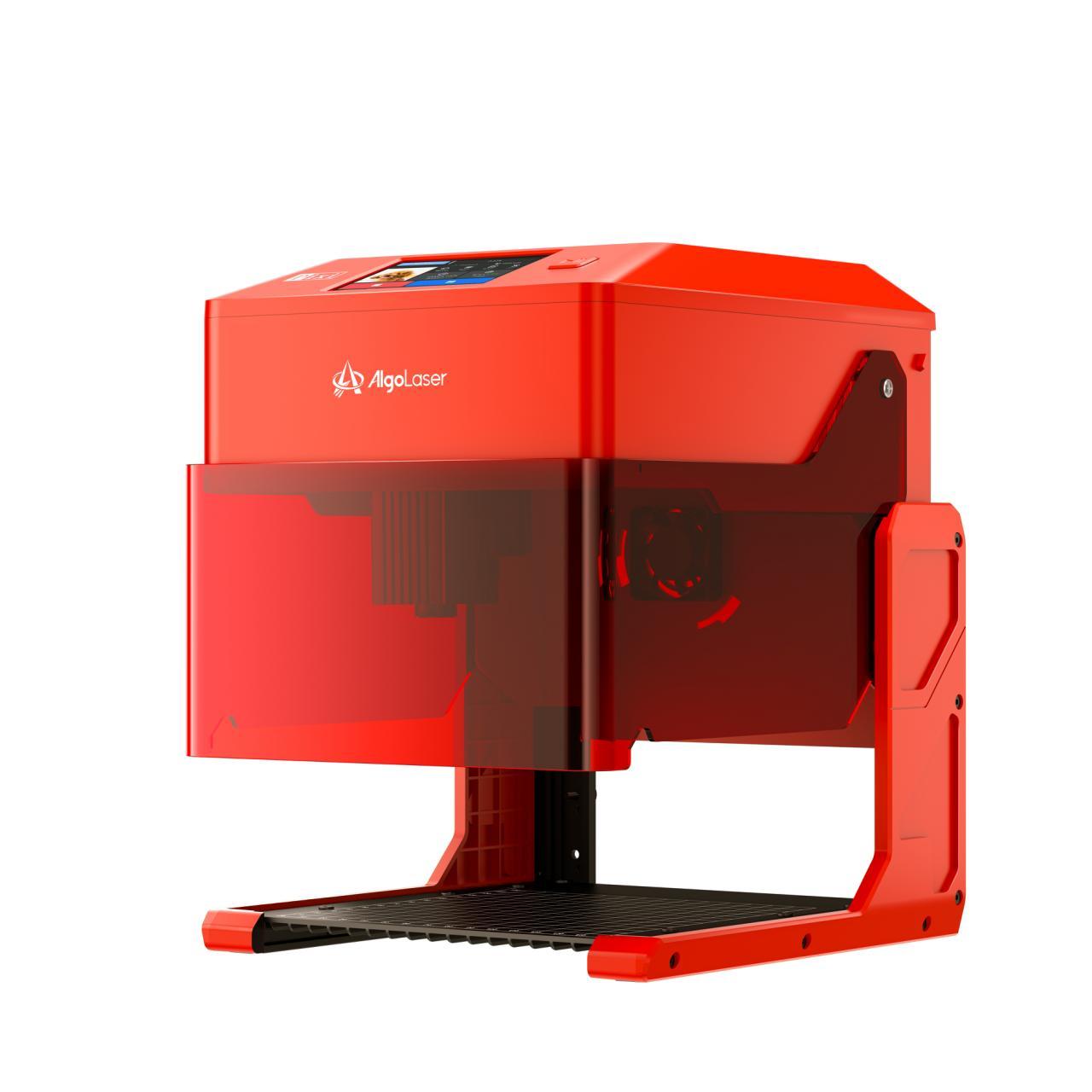 AlgoLaser Pixi red machine showing adjustable height
