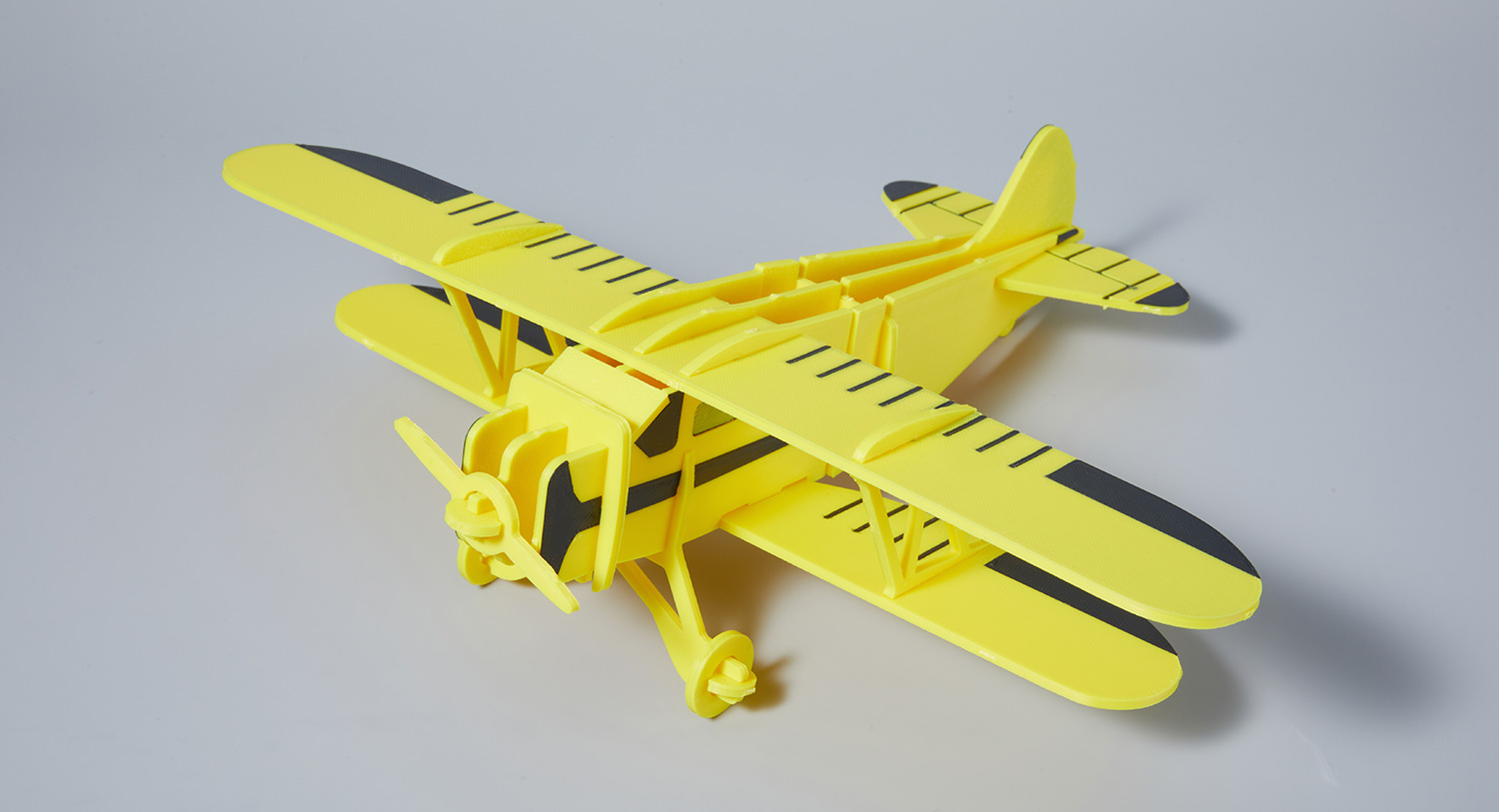 3D printed model airplane made with lightweight PLA for hobby and educational use