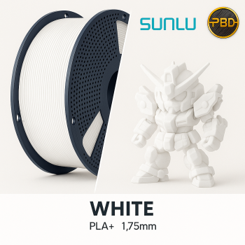 SUNLU PLA Plus White 3D Printer Filament 1.75mm for precise FDM printing