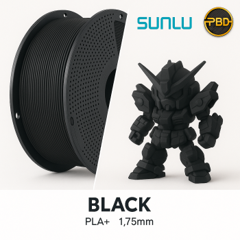 SUNLU PLA Plus Black 3D Printer Filament 1.75mm for high-quality FDM printing