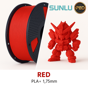 SUNLU PLA Plus Red 3D Printer Filament 1.75mm for smooth high-quality printing