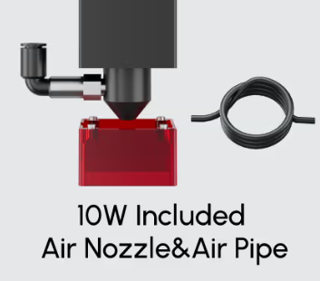 10W laser module with included air nozzle and air pipe for cleaner and faster engraving