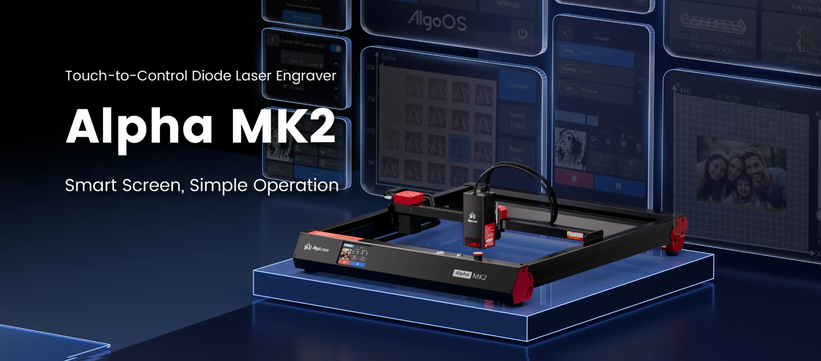 Easy one-touch control for laser cutting and engraving machine