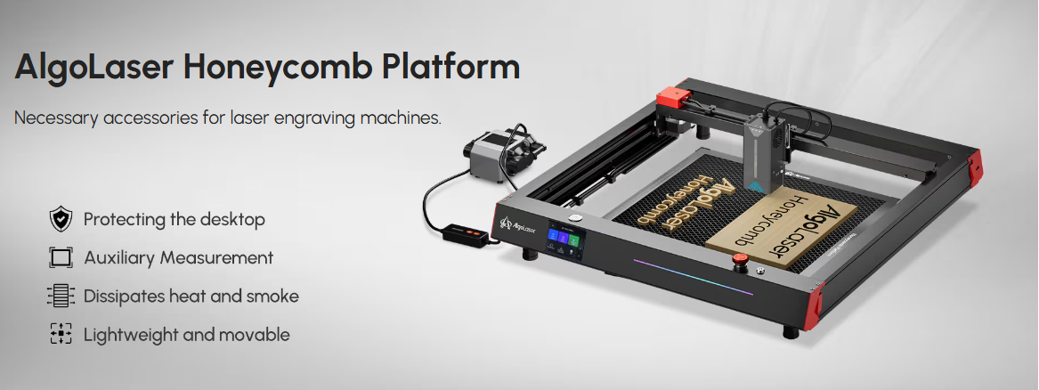 Honeycomb platform for laser engraving and cutting machines with clean edge cutting