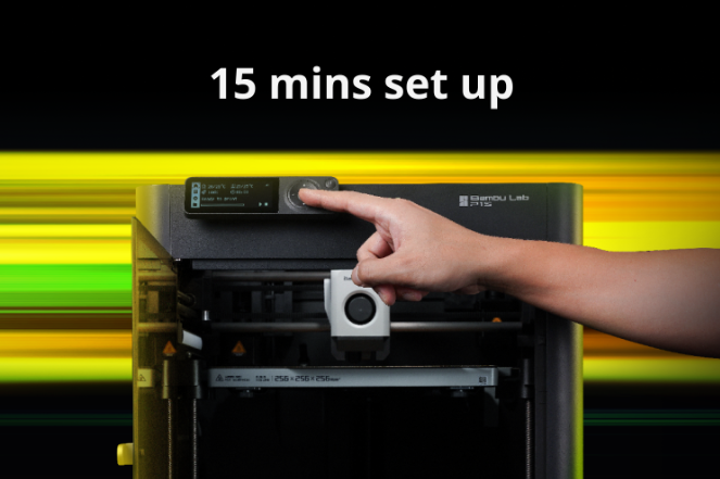 3D printer with 15 minutes setup for quick and easy installation