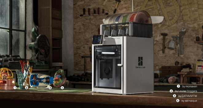 Bambu Lab X1C Combo 3D printer with AMS for multi-color, high-speed, and AI-assisted printing