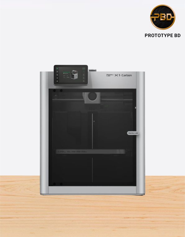Bambu Lab X1 Carbon 3D printer with high-speed printing, multi-color AMS support, and AI features