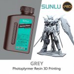 SUNLU Standard grey 3D printing resin for LCD, DLP, and UV resin printers with smooth finish