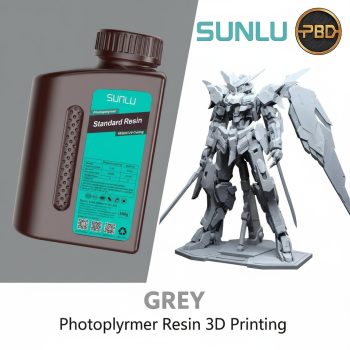 SUNLU Standard grey 3D printing resin for LCD, DLP, and UV resin printers with smooth finish