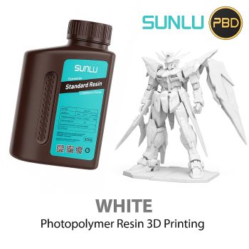 SUNLU Standard white 3D printing resin for LCD and UV resin printers with smooth finish