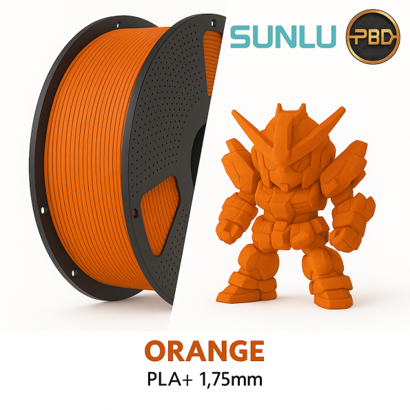 SUNLU PLA Plus Orange 3D Printer Filament 1.75mm for smooth and vibrant 3D printing