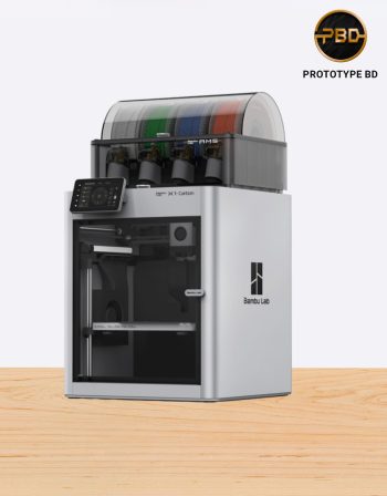 Bambu Lab X1 Carbon 3D printer with high-speed printing, multi-color AMS support, and AI features