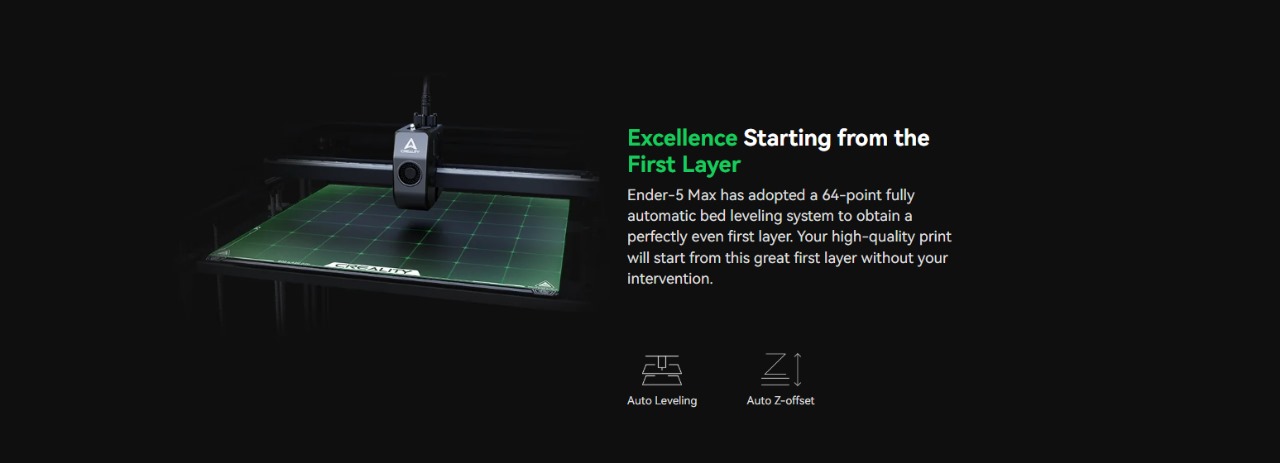 Creality Ender-5 Max 3D Printer ensuring perfect adhesion and flawless first-layer printing for high-quality results in Bangladesh.