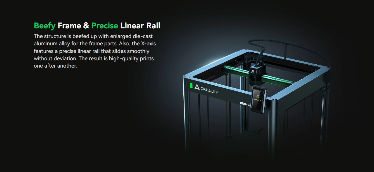 Creality Ender-5 Max 3D Printer featuring a strong metal frame and precise linear rail for stable and accurate 3D printing in Bangladesh.