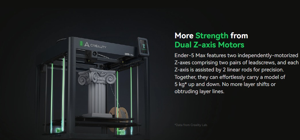 Creality Ender-5 Max 3D Printer with dual Z-axis motors ensuring strong, stable, and smooth printing performance in Bangladesh.