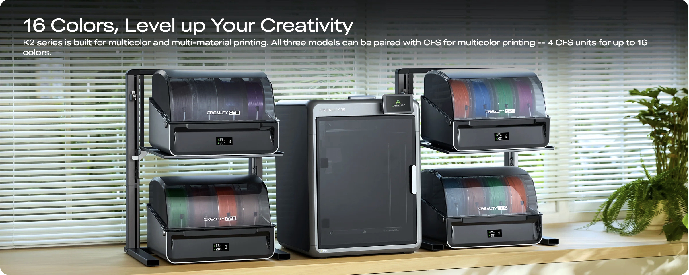 Creality K2 3D Printer with 16-color printing capability for creative, detailed, and professional 3D prints in Bangladesh.