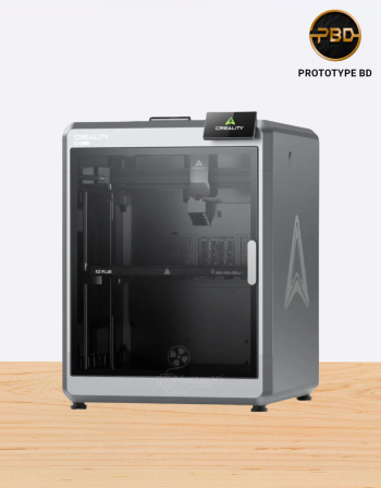 Creality K2 Plus 3D Printer with large build volume, multi-color printing, and auto-leveling system displayed on PrototypeBD